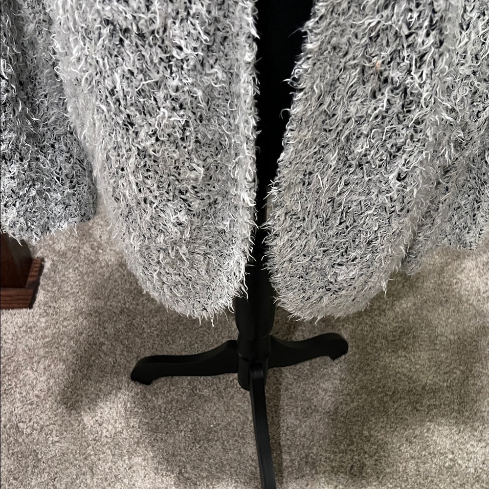Kensie White Fuzzy Cardigan - Picture 2 of 12
